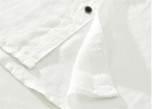 半袖シャツ　夏　リネンシャツ　リネンブレンド　カジュアルシャツ　サマーシャツ　トップス　海シャツ【M8077】白　XL_画像4