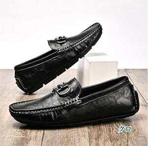  Loafer slip-on shoes new goods * men's casual shoes man shoes gentleman shoes driving shoes [20669] black 24cm