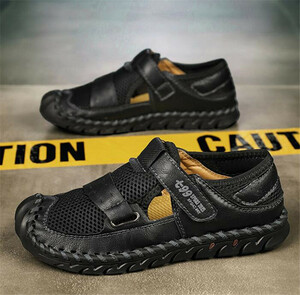  outdoor sandals sneakers men's * new goods mesh ventilation slip-on shoes casual shoes man shoes [8828] black 26.5cm