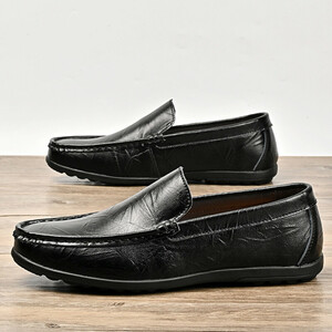  Loafer туфли без застежки новый товар * мужской повседневная обувь мужчина обувь обувь для вождения [8077] чёрный 27.5cm