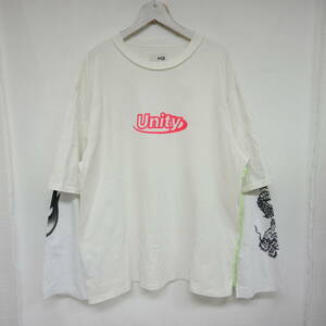 【1円】良好 国内正規 Heron Preston×H&M H2 ヘロンプレストン 24SS ダブルレイヤードTシャツ インサイドアウト WHITE ホワイト 白 M