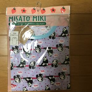 未使用 タグ付きMISATO MIKI パンダ柄半袖Tシャツ120の画像1