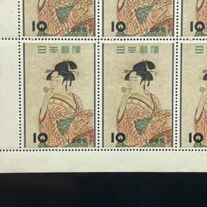 36、1955年 切手趣味週間 10円×10枚シート 未使用 記念切手の画像4