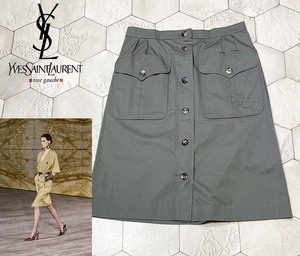 ◆フランス製 ピラーティ期 サンローランリヴ ゴーシュ【Yves Saint Laurent rive gauche】05SS サハリエンヌ ミディスカート F36/Mサイズ