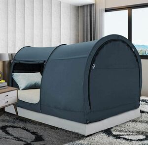 leedor bed tent ベッドテントトンネルテント 防災対策 安眠 花粉症対策 ブラック 就寝スペース