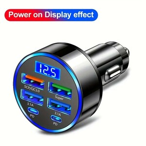  cigar socket ( chigar lighter ) sudden speed charge charger adaptor charger USB4 port PD(type-C)2 port 