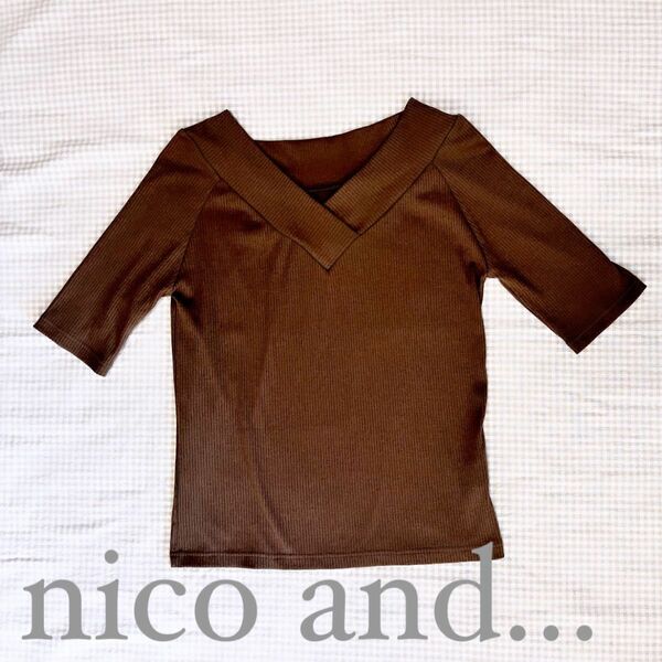 nico and... Ｖネック5部袖シャツ