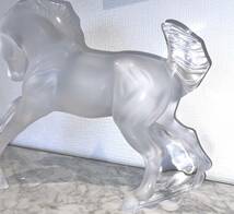 350万 ドバイ購入 LALIQUE Paris 純クリスタル100% 彫刻 馬像 ホース 置物 調度品_画像5