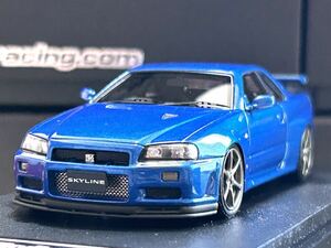 Hpi Racing 1/43 Nissan Skyline GT-R V-spec Ⅱ (R34) Bayside Blue・[8357]