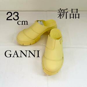 GANNI ガニー　ラバーミュール サボサンダル　イエロー　23cm