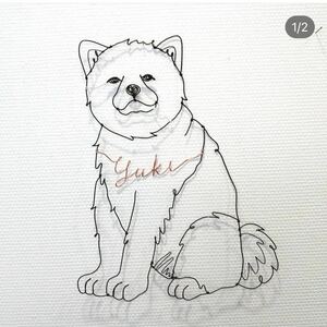 秋田犬のワイヤーアート