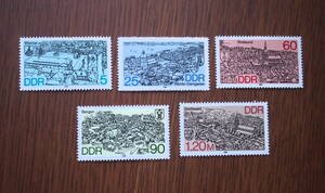 東ドイツ切手　行政区キャピタル　5種未使用　1988年