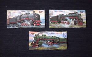 ウクライナ切手　3種未使用　SL-蒸気機関車　2006年