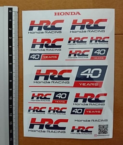 新品！ホンダ HRC RACING 40YEARSステッカー　 HONDA レーシング 40周年記念デカール