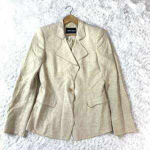 joru geo Armani beige linen tailored jacket 42 YA6814