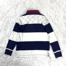 Polo by Ralph lauren ポロバイラルフローレン 長袖ポロシャツ ラガーシャツ ネイビー アイボリー ボーダー キッズ 140 YA6825_画像6