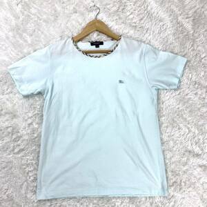 バーバリーロンドン 半袖 Tシャツ ブルー 刺繍 レディース S YA7033