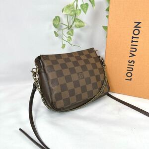 【美品】1円 ルイヴィトン LOUIS VUITTON ハンドバッグ N51982 トゥルースメイクアップ ダミエ キャンバス エベヌ ポーチ シリアルSP1014