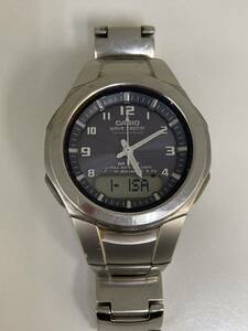 S【5D87】CASIO カシオ タフソーラー ウェーブセプター WAVE CEPTOR 稼働　腕時計 時計　レトロ　WVA-400J アナデジ 