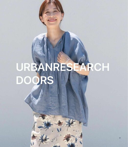 URBAN RESEARCH DOORS リネンギャザーブラウス