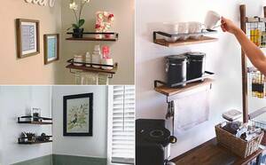  convenient wall shelf ornament rack 2 step bookcase 