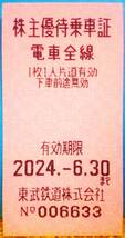  在庫9枚 送料63円可 6/30迄 東武鉄道 電車全線片道切符(株主優待乗車証)1枚 ※2枚以上ご希望の場合はご質問下さい_画像1