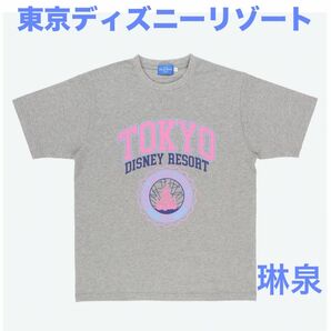 東京ディズニーリゾート シンデレラ城 Tシャツ 半袖 男女兼用 ユニセックス グレー L ディズニー 半袖 Tシャツ ランド　シー