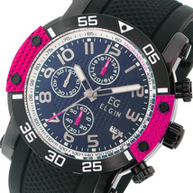 エルジン ELGIN クオーツ クロノ メンズ 腕時計 EG-001-P ピンク 国内正規品 ブラック_画像2