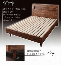 棚・コンセント付デザインすのこベッド ベッドフレームのみ ダブル 組立設置付_画像7