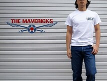 Tシャツ L メンズ 半袖 ミリタリー アメカジ 米海軍 黒猫 CAT モデル MAVERICKS ブランド/ 白 ホワイト_画像4