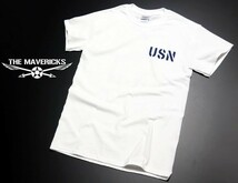 Tシャツ L メンズ 半袖 ミリタリー アメカジ 米海軍 黒猫 CAT モデル MAVERICKS ブランド/ 白 ホワイト_画像2