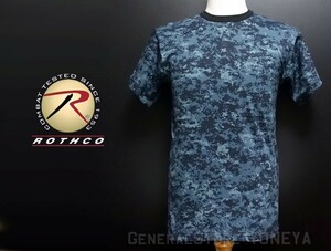 新品 Tシャツ M ミリタリー カモフラージュ ROTHCO ロスコ ミッドナイトデジタルカモフラ 青 ブルー