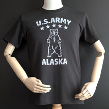 極厚 スーパーヘビーウェイト ミリタリー Tシャツ L 米陸軍アラスカ US.ARMY 黒 ブラック_画像5