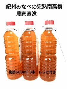 梅酢500ml 紀州みなべの南高梅の本場から農家直送　白梅酢　完熟南高梅