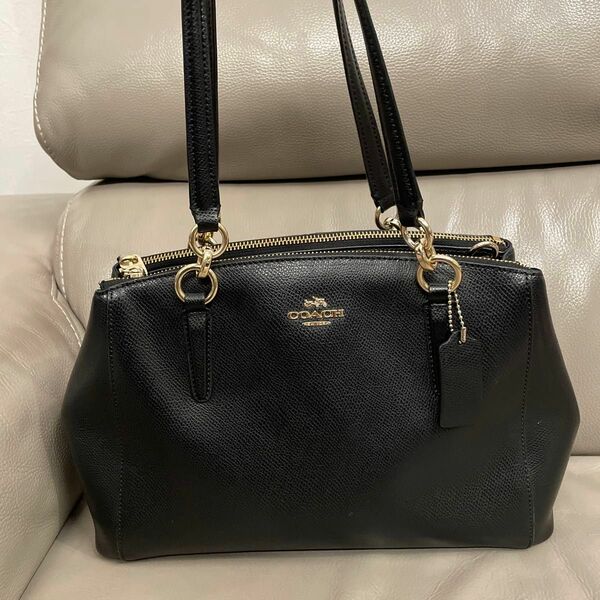 COACH ハンドバッグ コーチ レザー ショルダーバッグ ブラック