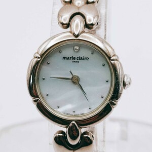 #22 【スイス製】marie claire マリクレール 腕時計 ブレス時計 クウォーツ 3針 シェル文字盤 アナログ ヴィンテージ アンティーク レトロ