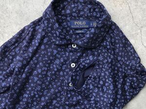  прекрасный товар POLO Ralph Lauren цветочный принт рубашка-поло S мужской общий рисунок футболка po колено вышивка 