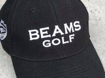 美品 BEAMS GOLF キャップ 57-59cm ビームスゴルフ ゴルフウェア メンズ 帽子 キャップ 刺繍 ワッペン 黒 ブラック_画像8