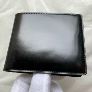 CYPRIS オイルシェルコードバン　二つ折り財布　キプリス　フルコードバン　ブラック　馬革　レザー　高級　日本製　無双仕立て