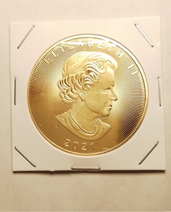 エリザベス２世　1オンス金貨（メイプルリーフ）の レプリカ