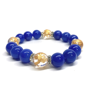  four god . gold carving crystal × blue ..12mm Power Stone bracele natural stone blue dragon white ....... rise amulet luck with money health . four god . four god corresponding S