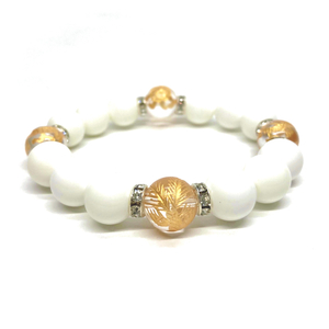  four god . gold carving crystal × white onyx 12mm Power Stone bracele natural stone blue dragon white ....... rise amulet four god . four god corresponding S