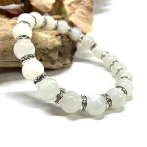  moonstone Power Stone bracele 10mm natural stone breath ( silver ) beads breath men's * lady's man woman ....*