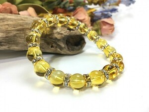  citrine Power Stone bracele natural stone breath 10mm men's * lady's ( long Dell : Gold ) better fortune .. beads breath 