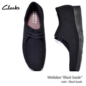 [ превосходный товар ]Clarks Wallabee Black Suede Clarks wala Be 25.5cm UK7.5 чёрный мокасины замша ботинки замша 26155519