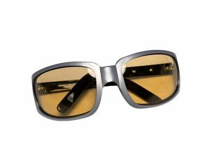 未使用【Cirque】フルリム オーバル型 サングラス シルバー×イエローレンズ HAND CRAFTED バイカー シェード Y2K ゴーグル 眼鏡