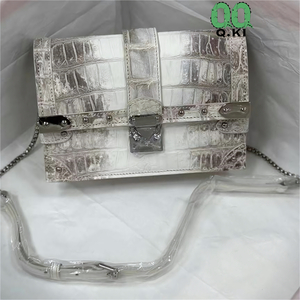  new goods crocodile leather himalaya white 1 point center taking . mat finishing shoulder .. shoulder bag handbag wani leather 