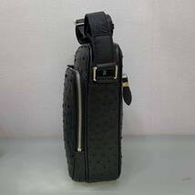 新品 ダチョウ革 オーストリッチレザー ショルダーバッグ 本物保証 斜め掛けバッグ メンズバッグ ビジネス鞄 黒 １点_画像3