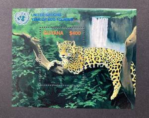  foreign stamp ( unused ) Gaya na2002 year issue UN eko * two rhythm year | Jaguar 1 kind small size seat - living thing . raw animal cat . meat meal .