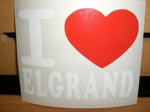 ST-05【即決】ステッカー　I LOVE ELGRAND　白×緑